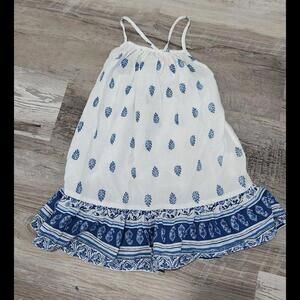 Girls Sunuva Dress 3-4 Blue White High Neck Sun Dress Bells Tassle